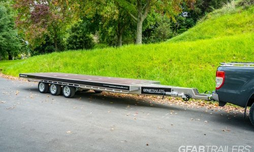 GFAB Triple Axle Alloy Flat Deck Trailer - Front GFAB Triple Axle Alloy Flat Deck Trailer - Front