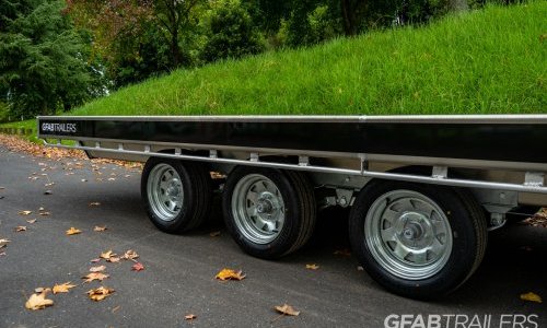 GFAB Triple Axle Alloy Flat Deck Trailer - Galvanised Wheels GFAB Triple Axle Alloy Flat Deck Trailer - Galvanised Wheels