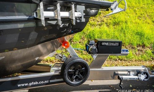 GFAB Alloy Large Boat Trailer - Winch post with electric winch and boatcatch GFAB Alloy Large Boat Trailer - Winch post with electric winch and boatcatch