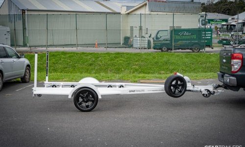 GFAB Alloy White Single Jet Ski Trailer - side view GFAB Alloy White Single Jet Ski Trailer - side view